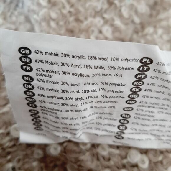 IKEA Stockholm Fuzzy & Soft Mohair Wool Blend Blanket Cream & Tan - Picture 8 of 9